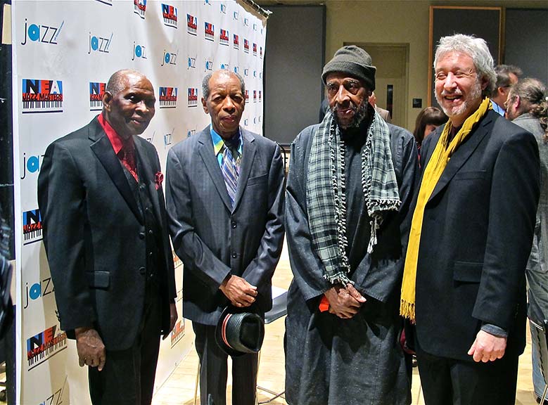 Jazz Masters Muhal Richard Abrams, Ornette Coleman and Yusef Lateef with Adam Rudolph at the 2010 NEA Awards Ceremony