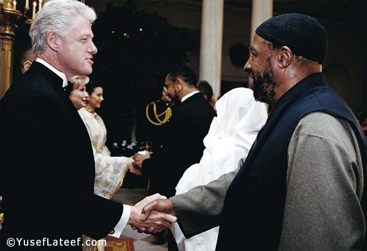 Yusef Lateef with Bill Clinton