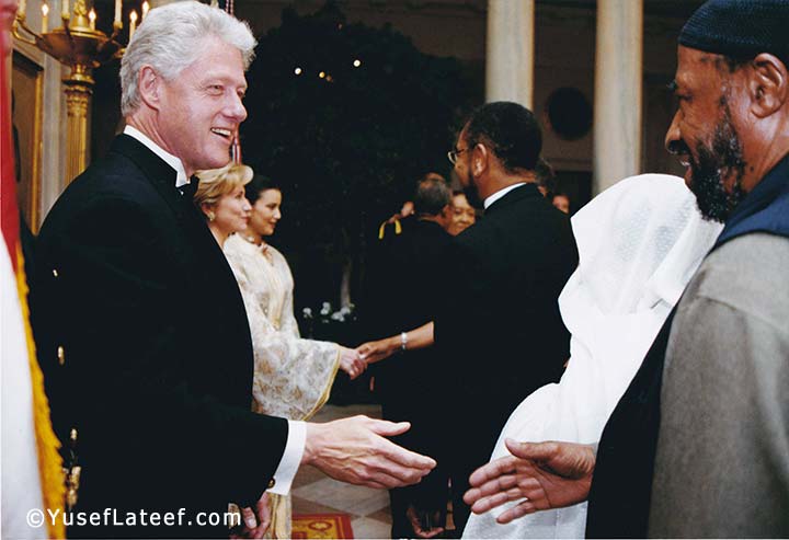 Yusef Lateef with Bill Clinton